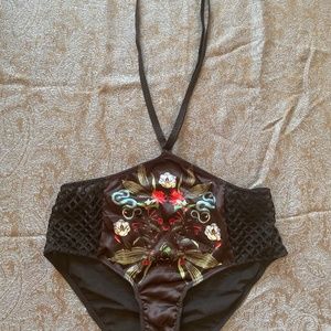 Romantic and Playful Floral Suspender Panties